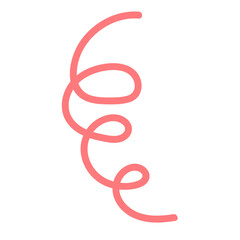 Ribbon serpentine tinsel red spiral color curly