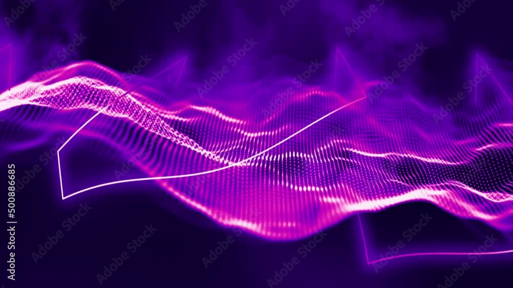 Canvas Prints wave abstract purple wave animation. seamless loop 4k. purple technology background.