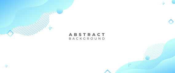 Liquid abstract background. Blue fluid vector banner template for social media, web sites. Wavy shapes