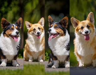 Welsh corgi dog with flowers
