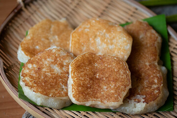 Thai Coconut Pancake  (kanom babin) popular dessert in street food