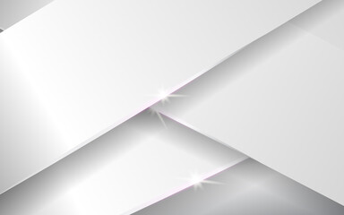 Abstract overlap layer silver background vector