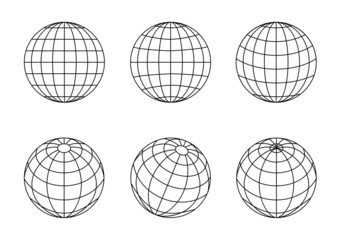 Globe earth icon. Set of spheres from different sides.