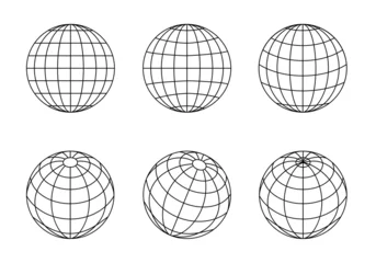 Fotobehang Globe earth icon. Set of spheres from different sides. © sanchesnet1