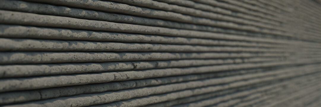 3D printed concrete wall, architectural background banner