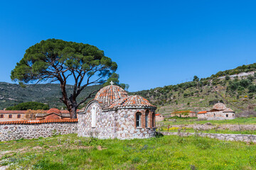 Fototapeta na wymiar Saint Ignatios Monastery view in Lesvos