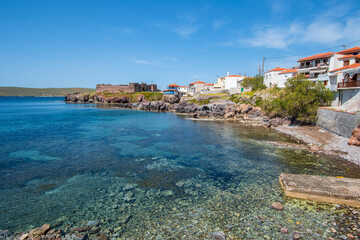 Sigri Village view İn Lesvos Island of Greece