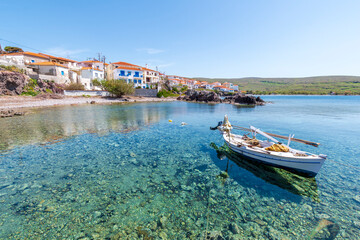 Fototapeta na wymiar Sigri Village view İn Lesvos Island of Greece