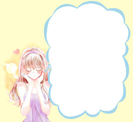 うっとりしている女性　吹き出し