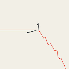 Business market crash vector concept. Symbol of recession, depression, decline. Minimal illustration.