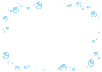 透明感のある水滴のフレーム（横）