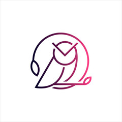 Modern owl logo illustration design