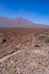 Path that begins at the Boca Tauce viewpoint in the Teide Natural Park in Tenerife, Canary Islands