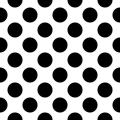 Seamless pattern. Big dots wallpaper. Circles ornament. Polka dot motif. Circular figures backdrop. Vector image. Rounds background. Dotted motif. Digital paper, textile print, web design, abstract.