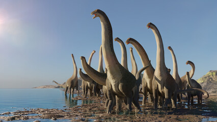 Alamosaurus, herd of Titanosaurus sauropod dinosaurs from the Cretaceous period