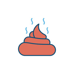 Manure or Poo vector concept colored icon