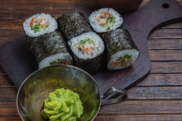 Japanese sushi - fast food. Asian traditional snack