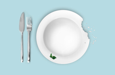 diet symbol - empty plate for a diet plan