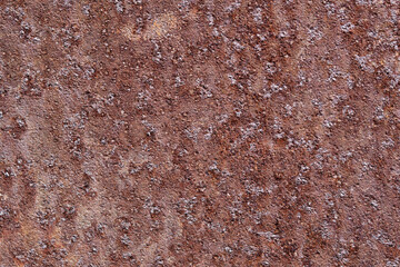 Rusty metal sheet, close-up. Iron texture. Contrasting background for text.