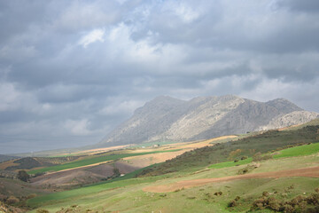 Fototapeta na wymiar View of a very beautiful valley of Abdalajis, Andalusia, Spain