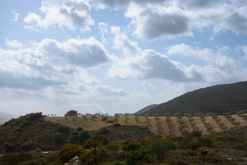 View of a very beautiful valley of Abdalajis, Andalusia, Spain