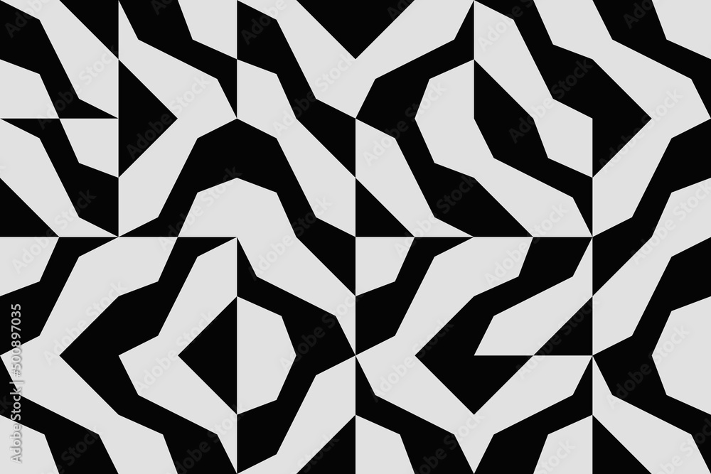 Poster monochrome color abstract vector pattern design made with random geometric shapes