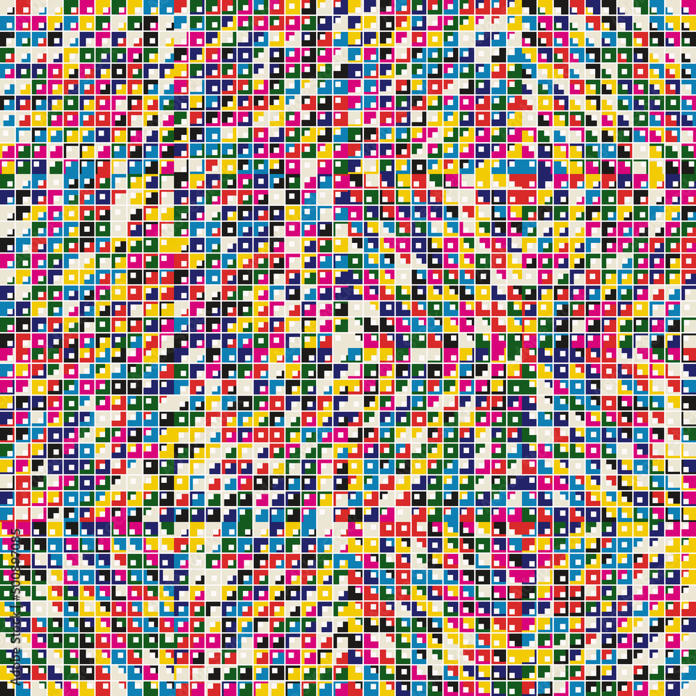 Poster modern geometric art of mosaic pattern made with vector abstract shapes and elements