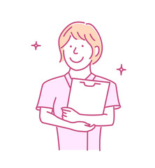 Smile nurse (female healthcare worker) vector illustration