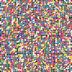 Modern Geometric Art Of Mosaic Pattern Made With Vector Abstract Shapes And Elements