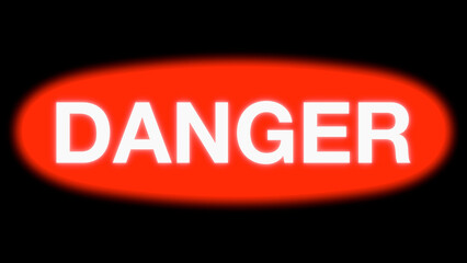 Danger Neon Sign on Black Background