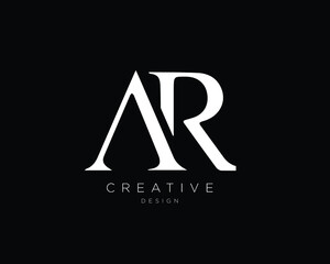 AR Logo Design , Initial Based AR Monogram 
