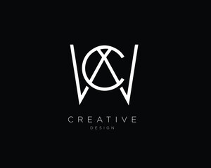 WC CW Logo Design , Initial Based CW WC Monogram 