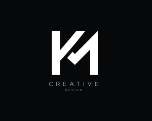 KM MK Logo Design , Initial Based MK KM Monogram 
