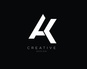 AK HK Logo Design , Initial Based HK AK Monogram 