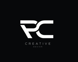 PC Logo Design , Initial Based PC Monogram 