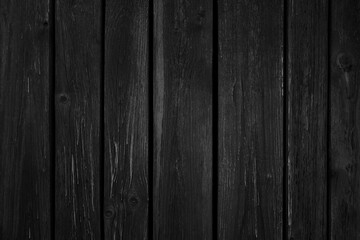 Old black wooden board. Dark timber texture