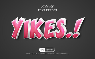 Cartoon text effect fun style. Editable text effect.