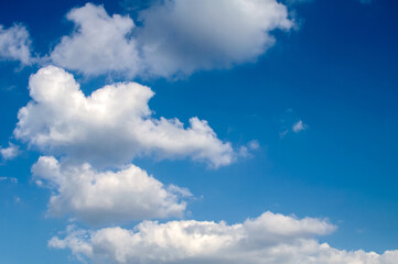 Naklejka na ściany i meble fluffy Cumulus clouds, Stratocumulus,arranged in an interesting form