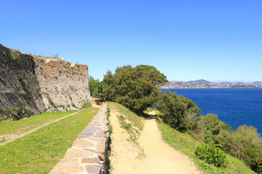 A circular hiking trail around the  the citadel of Saint Tropez, French Riviera - France