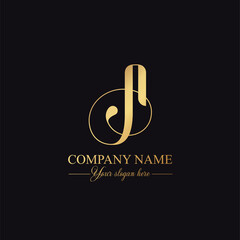 A letter monogram. Elegant luxury A logo. Calligraphic style. Vector design. Luxurious linear creative monogram.