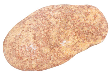 Top view of single red pebble