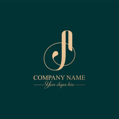 A letter monogram. Elegant luxury A logo. Calligraphic style. Vector design. Luxurious linear creative monogram.
