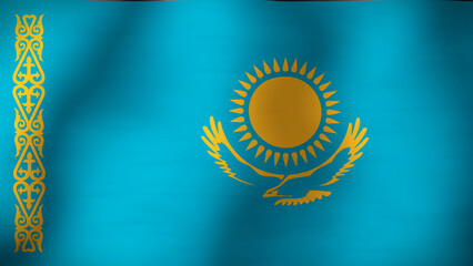 Flag of Kazakhstan Close Up