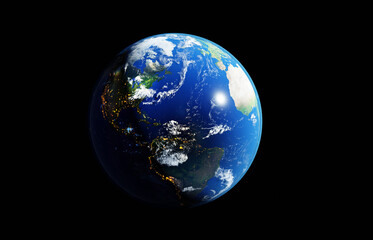Planet Earth 3D model rendering illustration. 