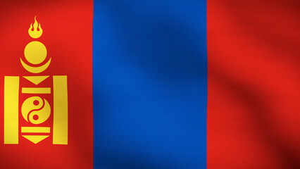 Flag of Mongolia Close Up