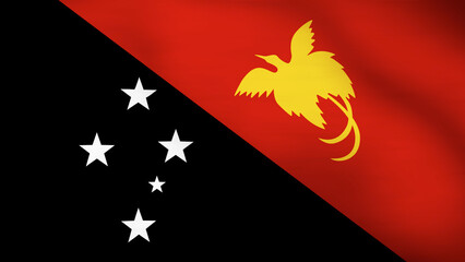 Flag of Papua New Guinea Close Up