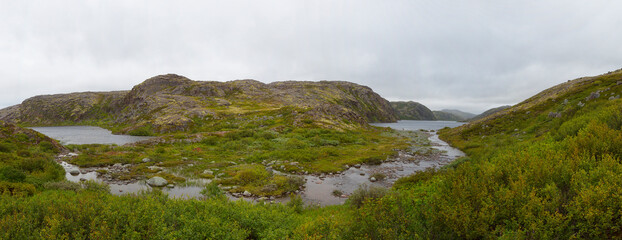 Kola Peninsula, summer panoramic landscape