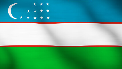 Flag of Uzbekistan Close Up