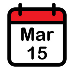 Calendar icon with fifteenth march