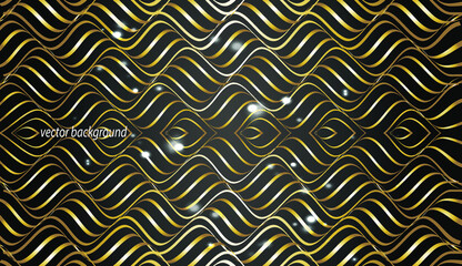 golden braided pattern on dark background